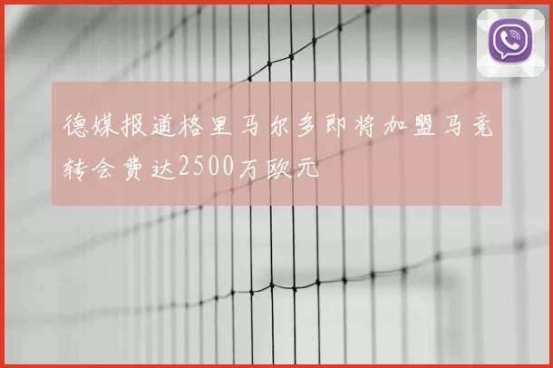 德媒报道格里马尔多即将加盟马竞转会费达2500万欧元